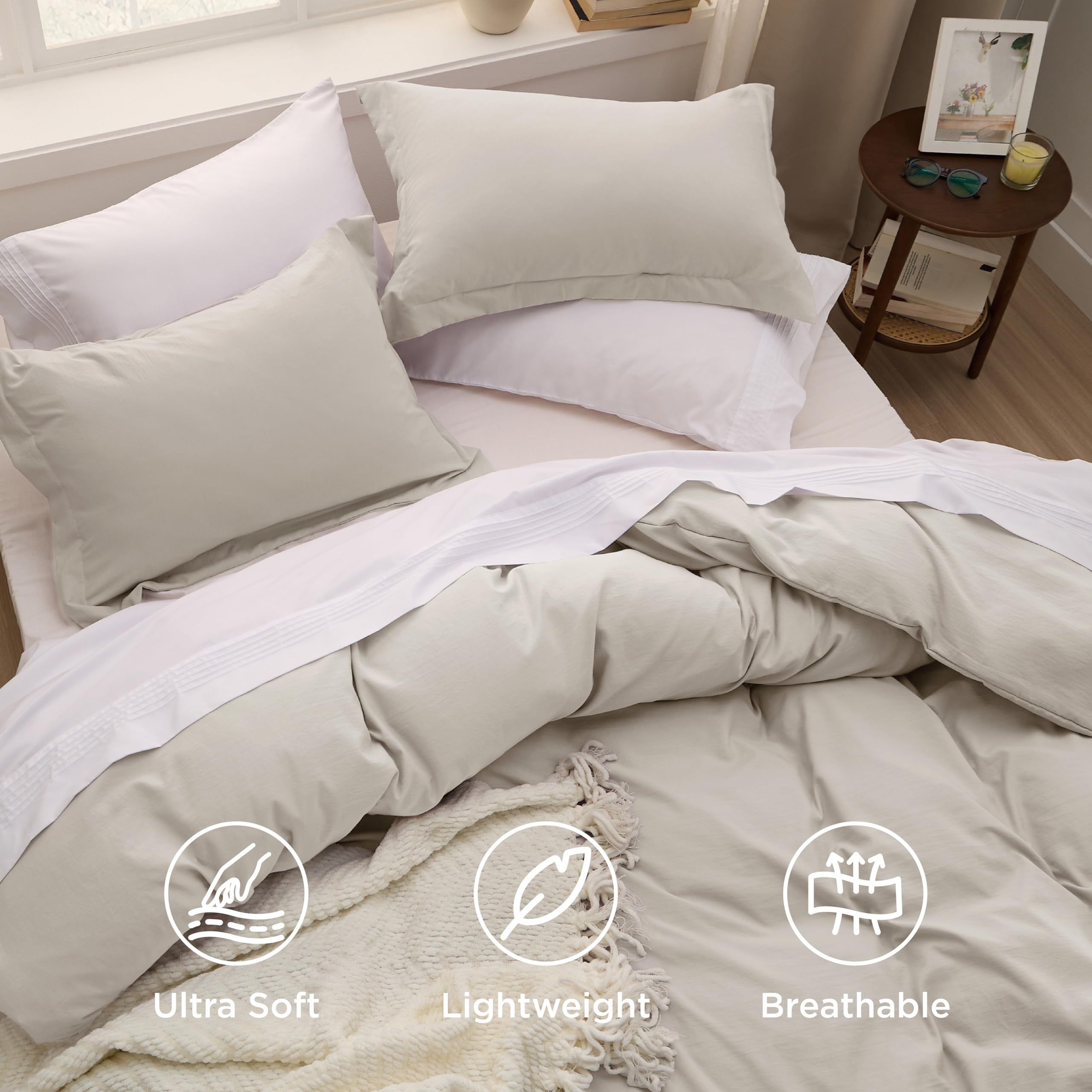 Bedsure full duvet cover set displayed on a styled bed