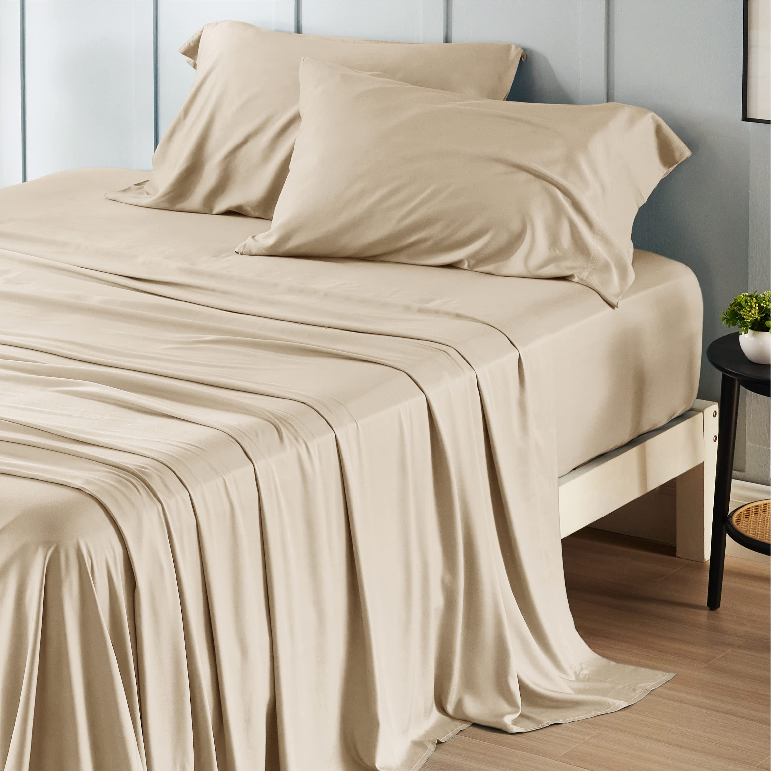 Bedsure full-size bamboo sheets cooling-rayon highlight breathable, silky-soft comfort for hot sleepers.