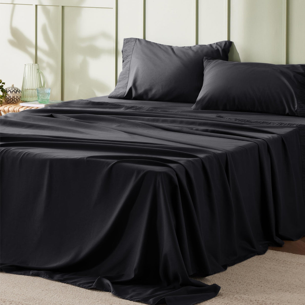 Bedsure full-size sheet set with soft microfiber for breathable, cozy nights.