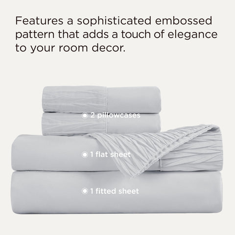 Bedsure ruched-hem detail enhances elegant bedroom decor.