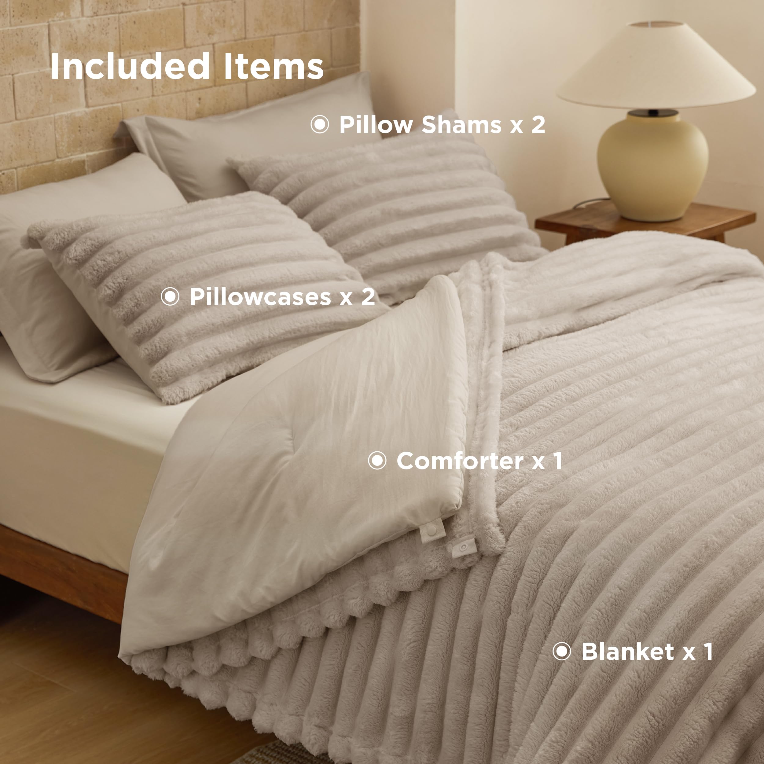 Bedsure Gentlesoft all-season setup in a cozy beige bedroom.