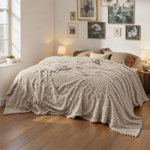 Bedsure GentleSoft beige hue complements neutral interiors for cozy accents.