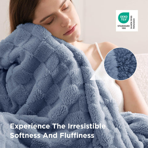 Bedsure GentleSoft blanket in Ashley Blue complements bedrooms and living spaces with versatile comfort.