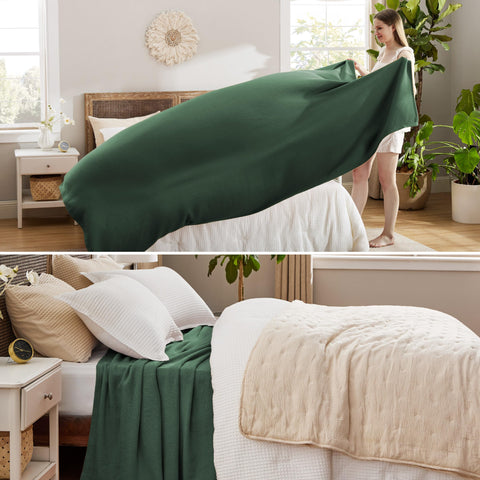 Bedsure GentleSoft blanket displays breathable weave ideal for summer nights.