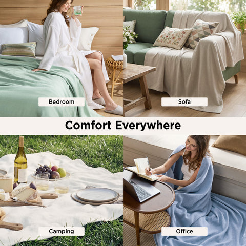 Bedsure GentleSoft blanket close-up emphasizing breathable cotton texture