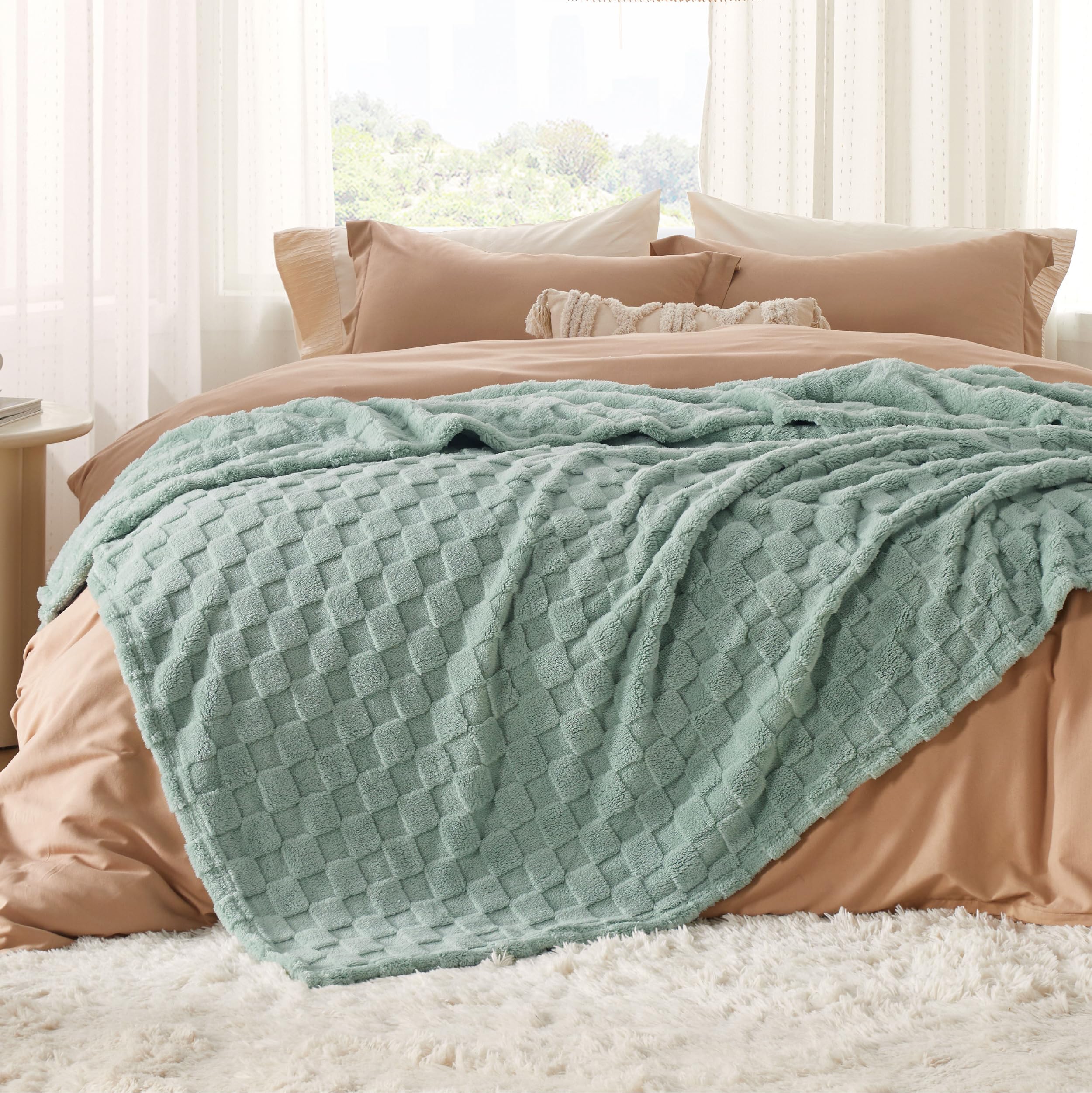 Bedsure GentleSoft throws on the couch for movie nights