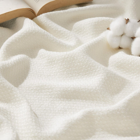 Bedsure GentleSoft blanket herringbone close-up highlighting natural softness for cozy evenings.
