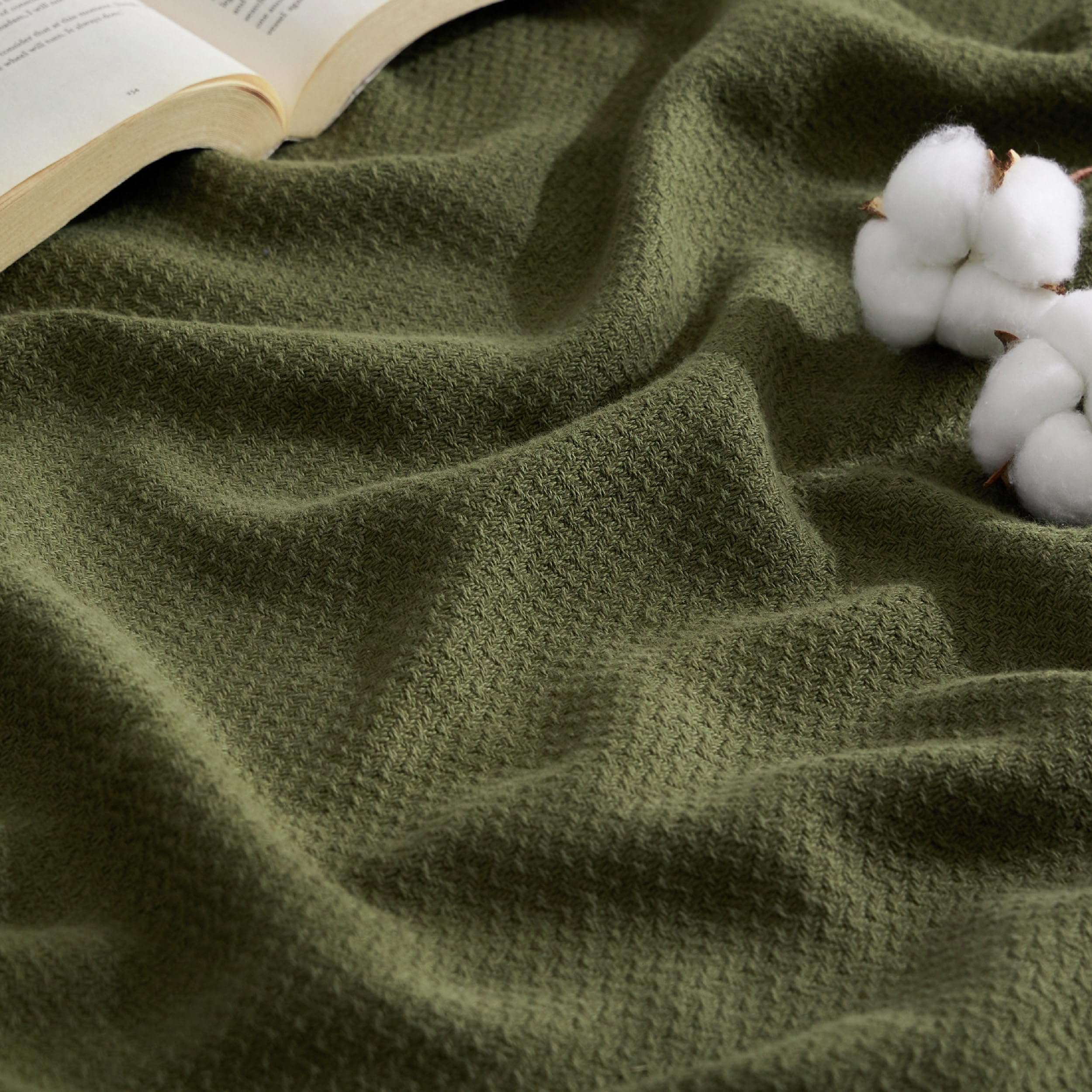 Bedsure GentleSoft blanket with herringbone texture adds timeless style and breathable comfort.
