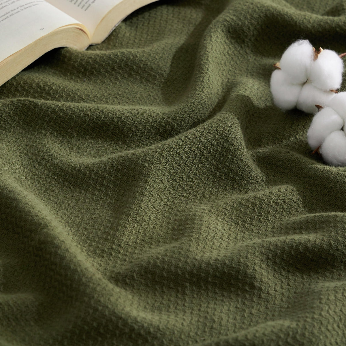 Bedsure GentleSoft blanket with herringbone texture adds timeless style and breathable comfort.