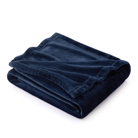 Bedsure GentleSoft blanket navy fabric closeup showing ultra-soft texture and warmth.