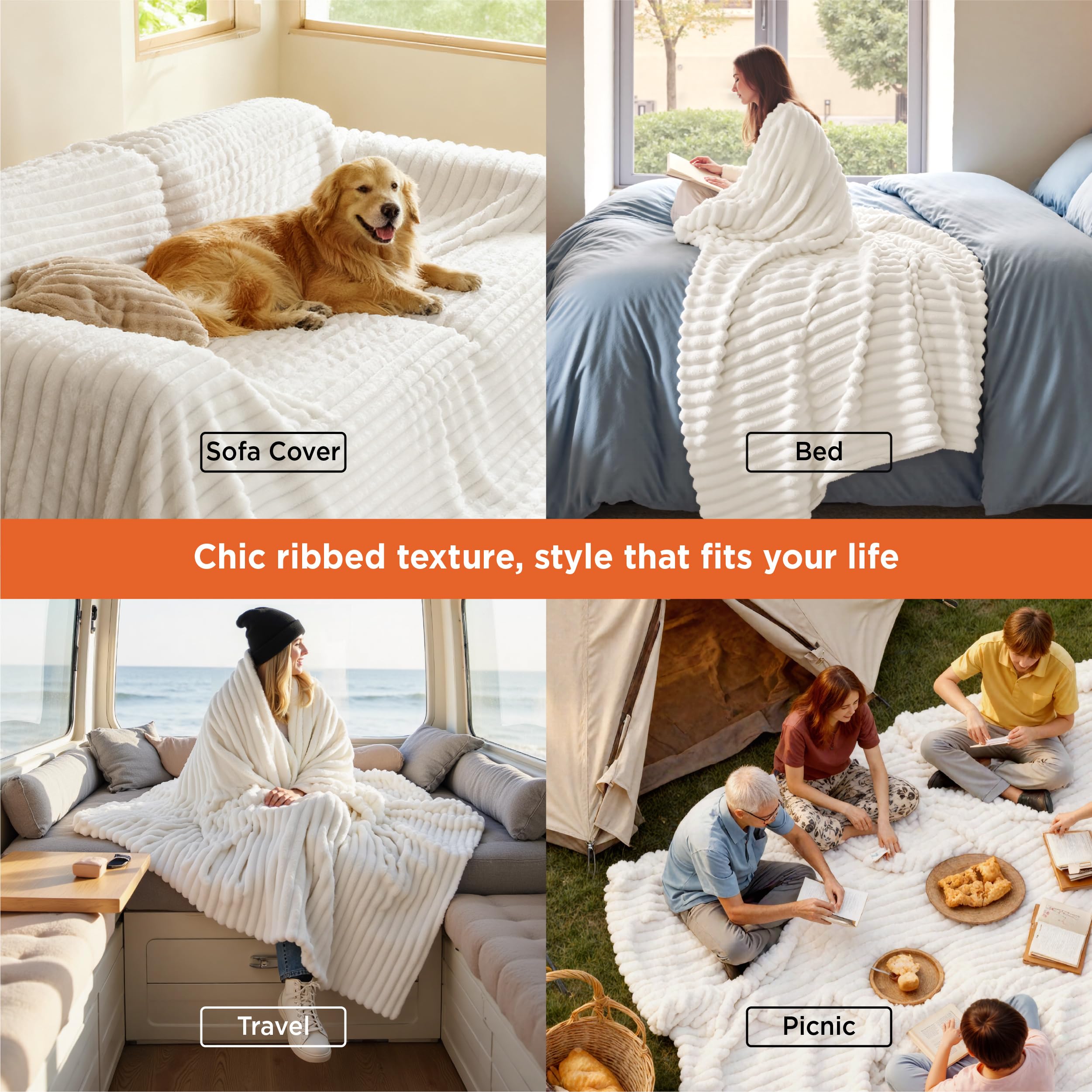 Bedsure Gentlesoft blanket on couch demonstrates versatile warmth for relaxing evenings.