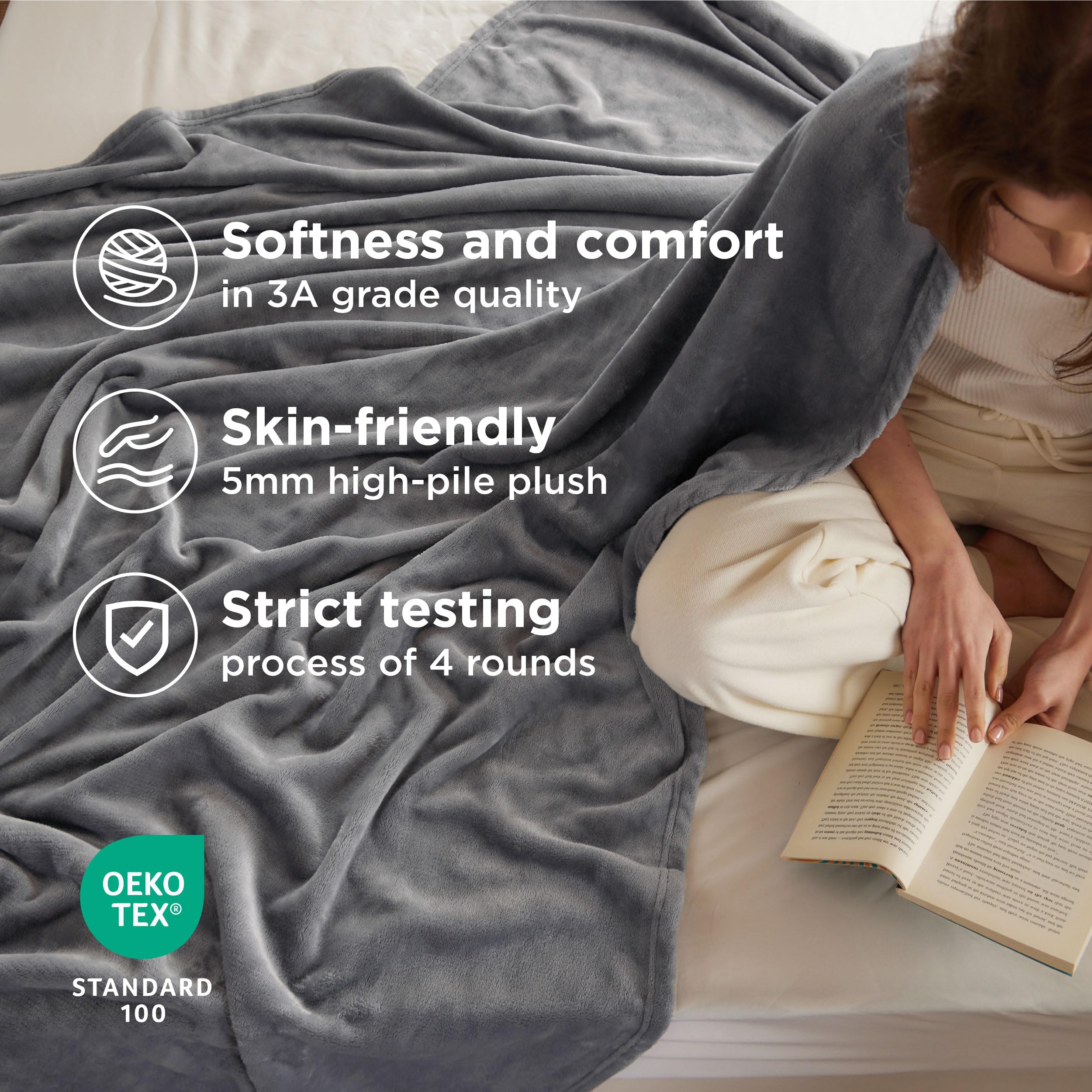 Bedsure GentleSoft blanket on sofa in living room for relaxed evenings