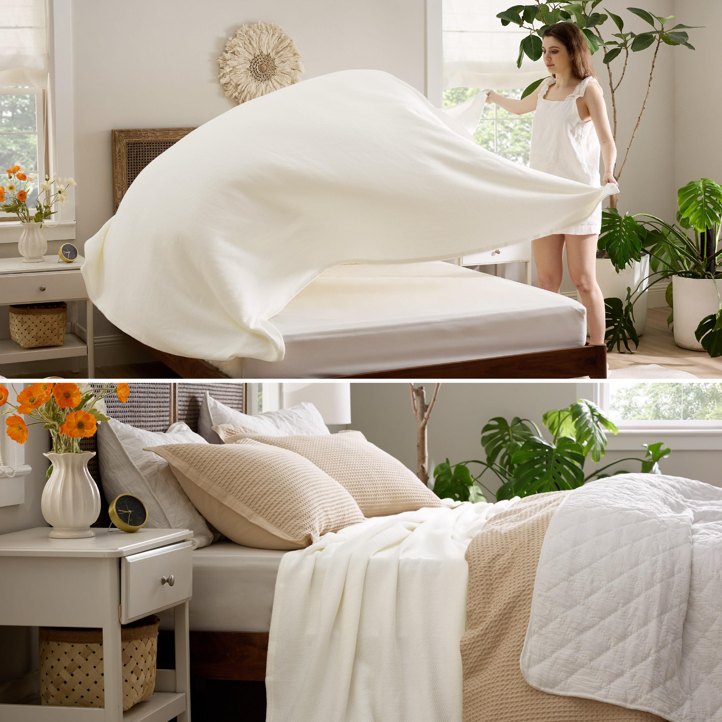 Bedsure GentleSoft queen-size blanket spread flat to reveal generous 90x90 coverage.