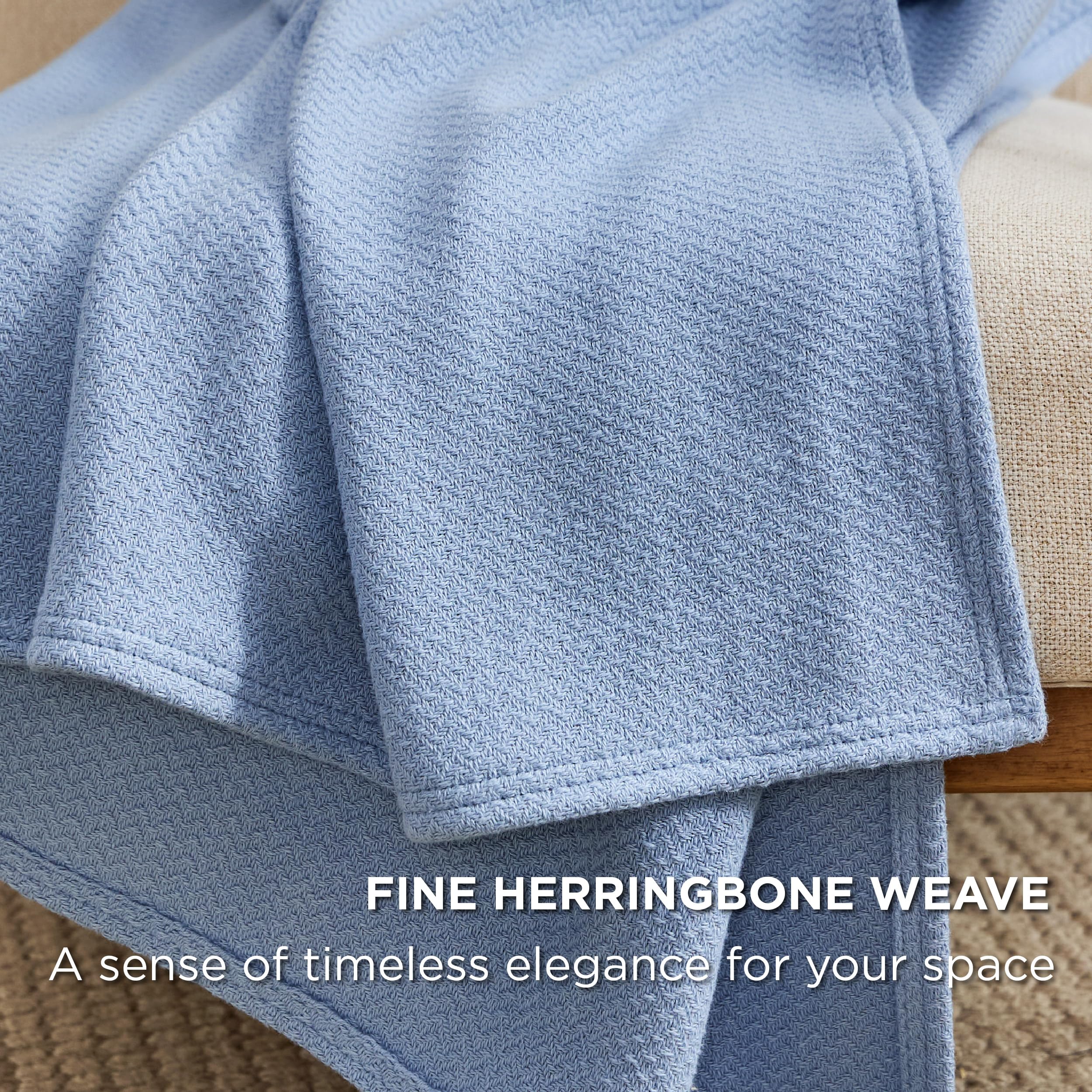 Bedsure GentleSoft blanket draped over sofa showing lightweight warmth.