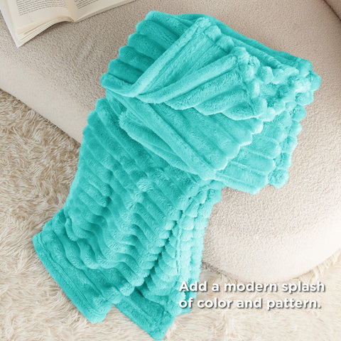 Bedsure GentleSoft blanket ready for cozy couch snuggles.