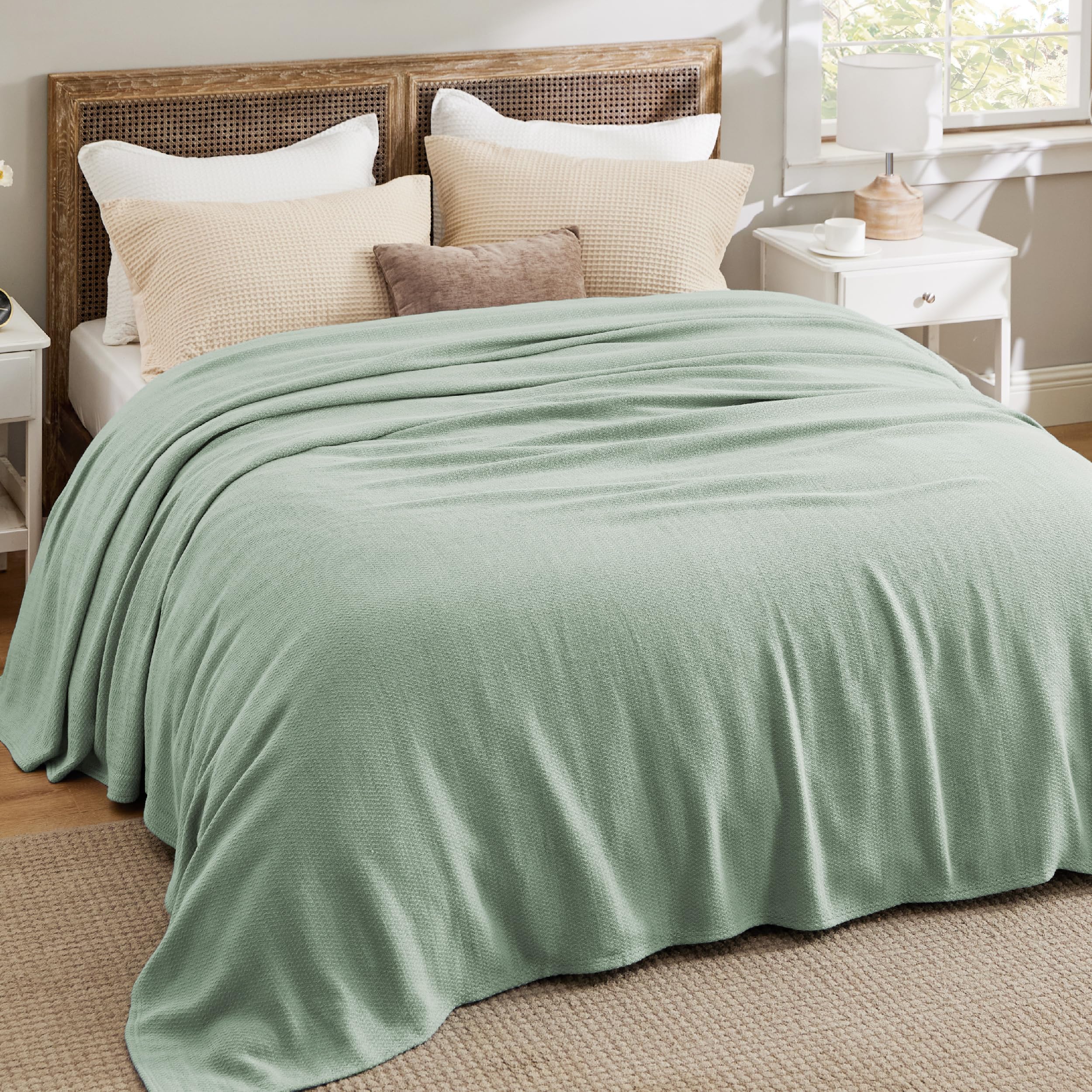 Breathable lightweight Bedsure GentleSoft blanket suited for warm evenings