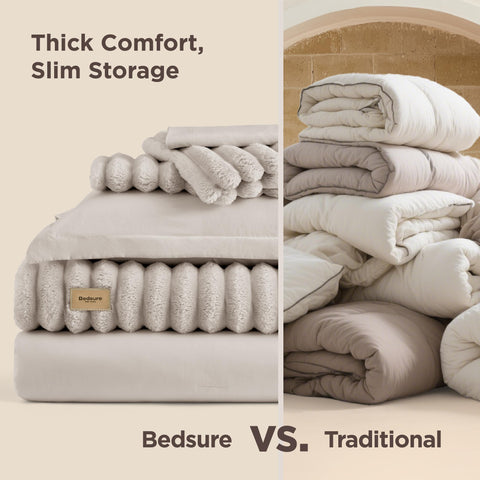 Bedsure Gentlesoft compression bag illustrating space-saving storage.