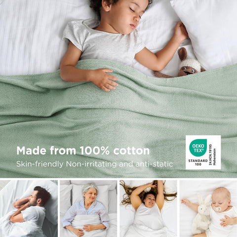 Closeup of Bedsure GentleSoft cotton fabric showing natural softness