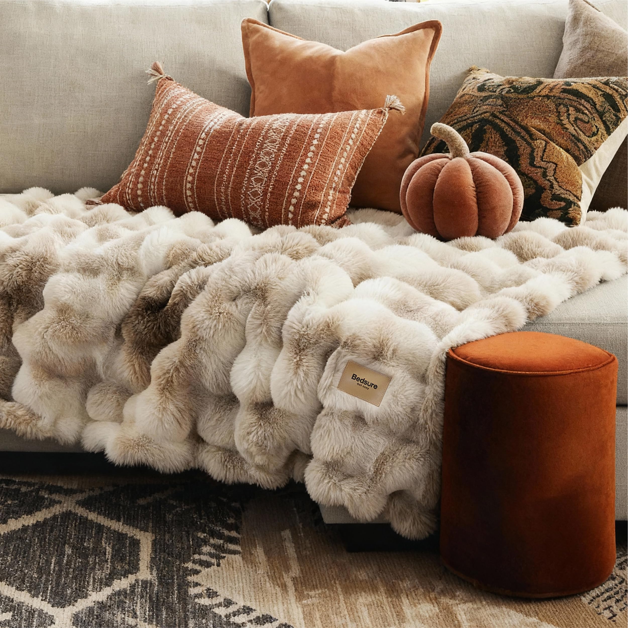 Bedsure GentleSoft couch drape demonstrates versatile styling for living room setups.