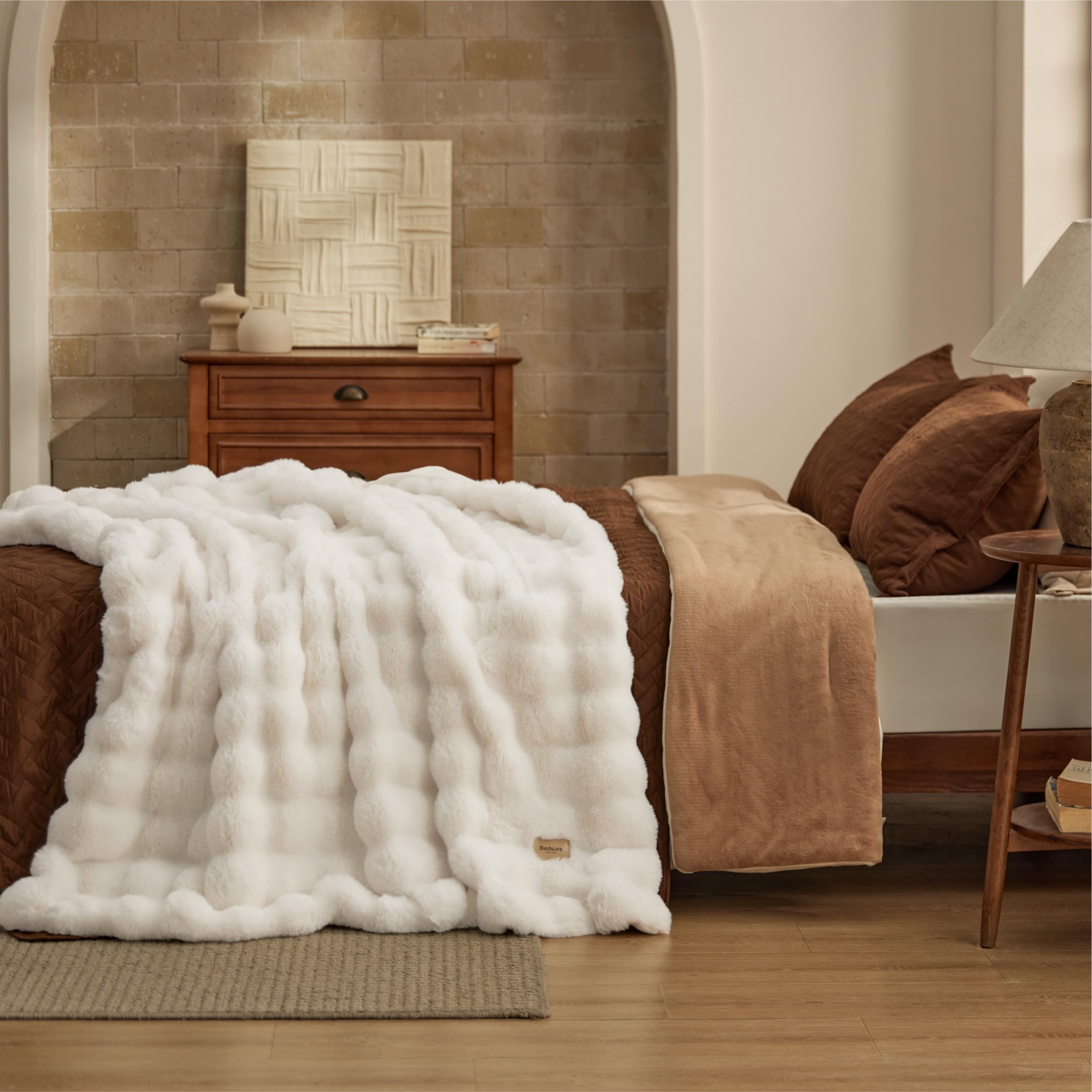 Bedsure GentleSoft couch drape enhancing a warm living space