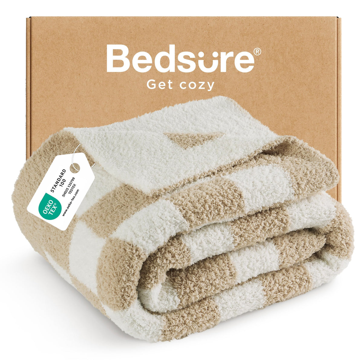 Bedsure GentleSoft cozy throw blanket on couch showing plush texture for relaxing evenings