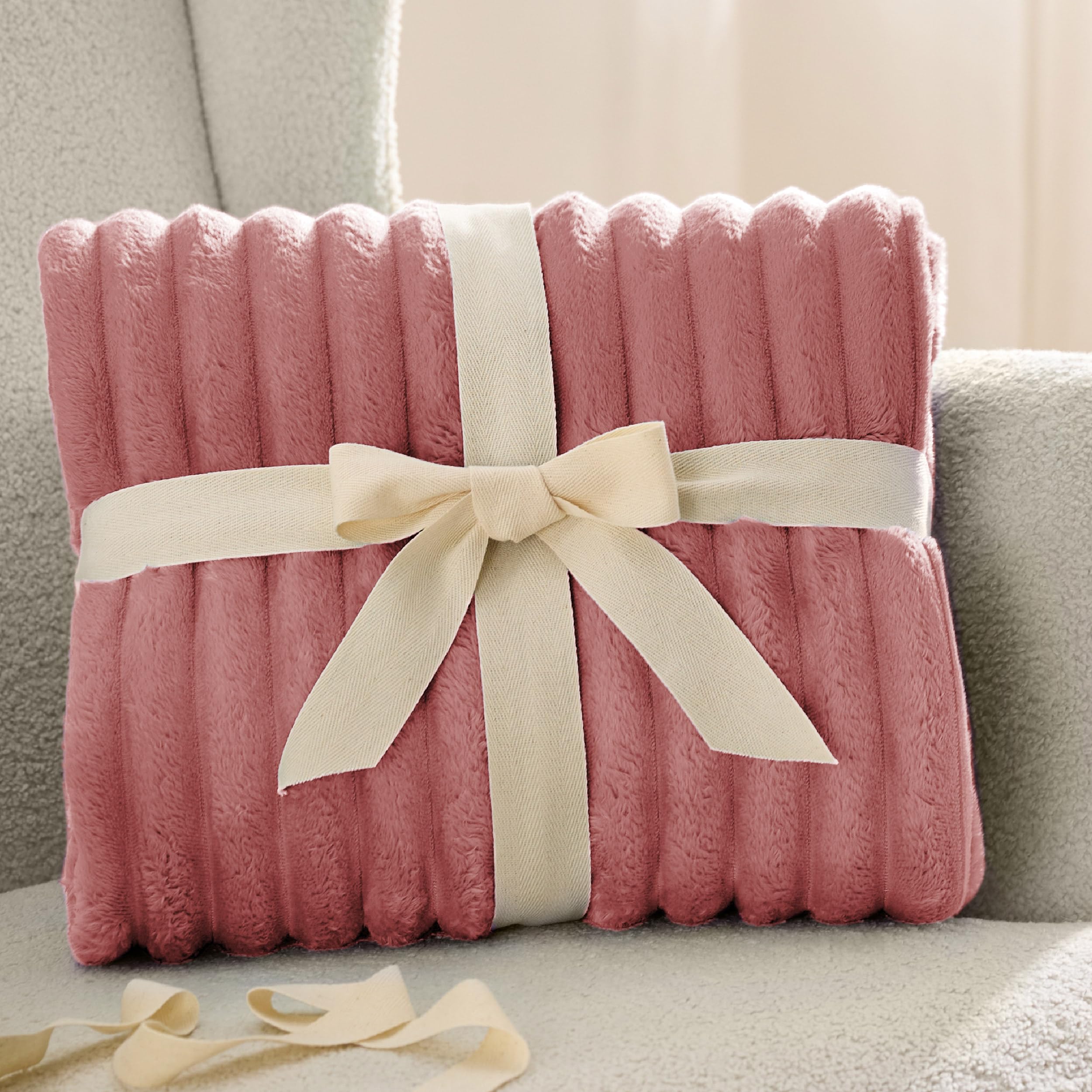 Bedsure GentleSoft Dusty Pink blanket care instructions for washing