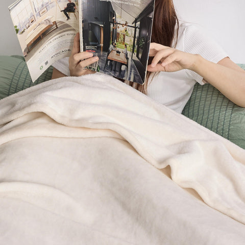 Bedsure GentleSoft fleece blanket closeup fabric texture showcases plush softness.