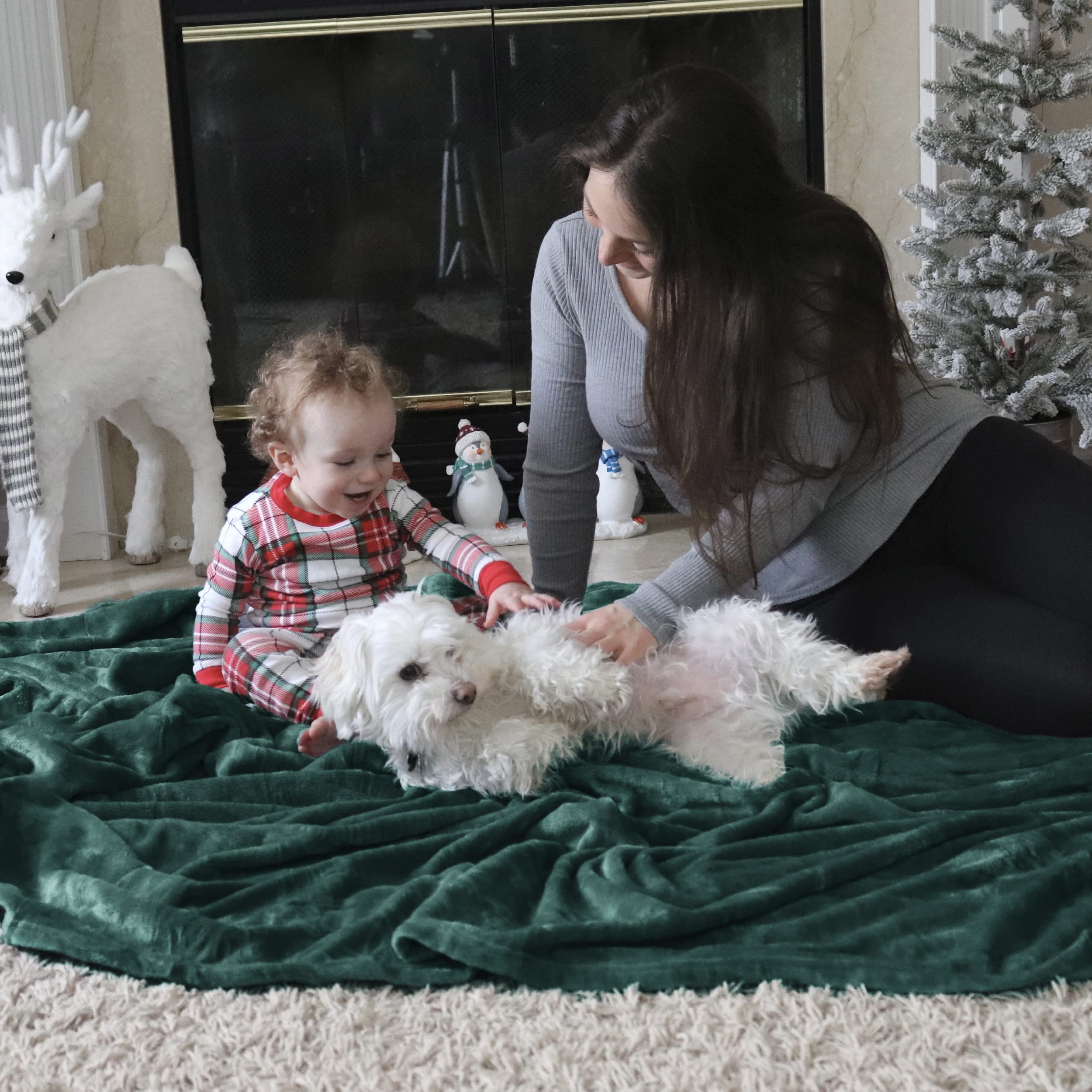 Bedsure GentleSoft fleece blanket on bed highlighting ample size