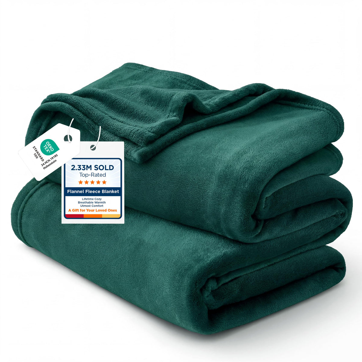 Bedsure GentleSoft fleece blanket emerald green closeup highlights plush softness