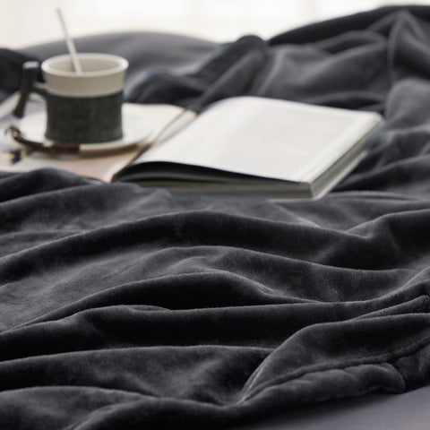 Bedsure fleece blanket for camping or cabin stays, cozy outdoors