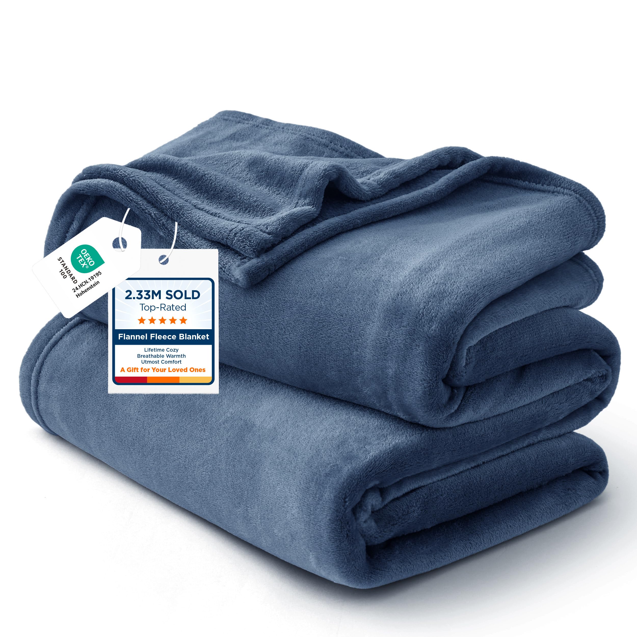 Bedsure GentleSoft fleece blanket texture close-up highlights plush warmth.