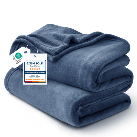 Bedsure GentleSoft fleece blanket texture close-up highlights plush warmth.