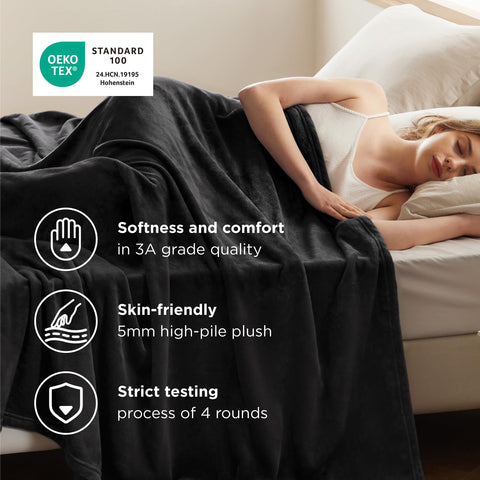Bedsure GentleSoft on bed, adding plush warmth to queen setup.