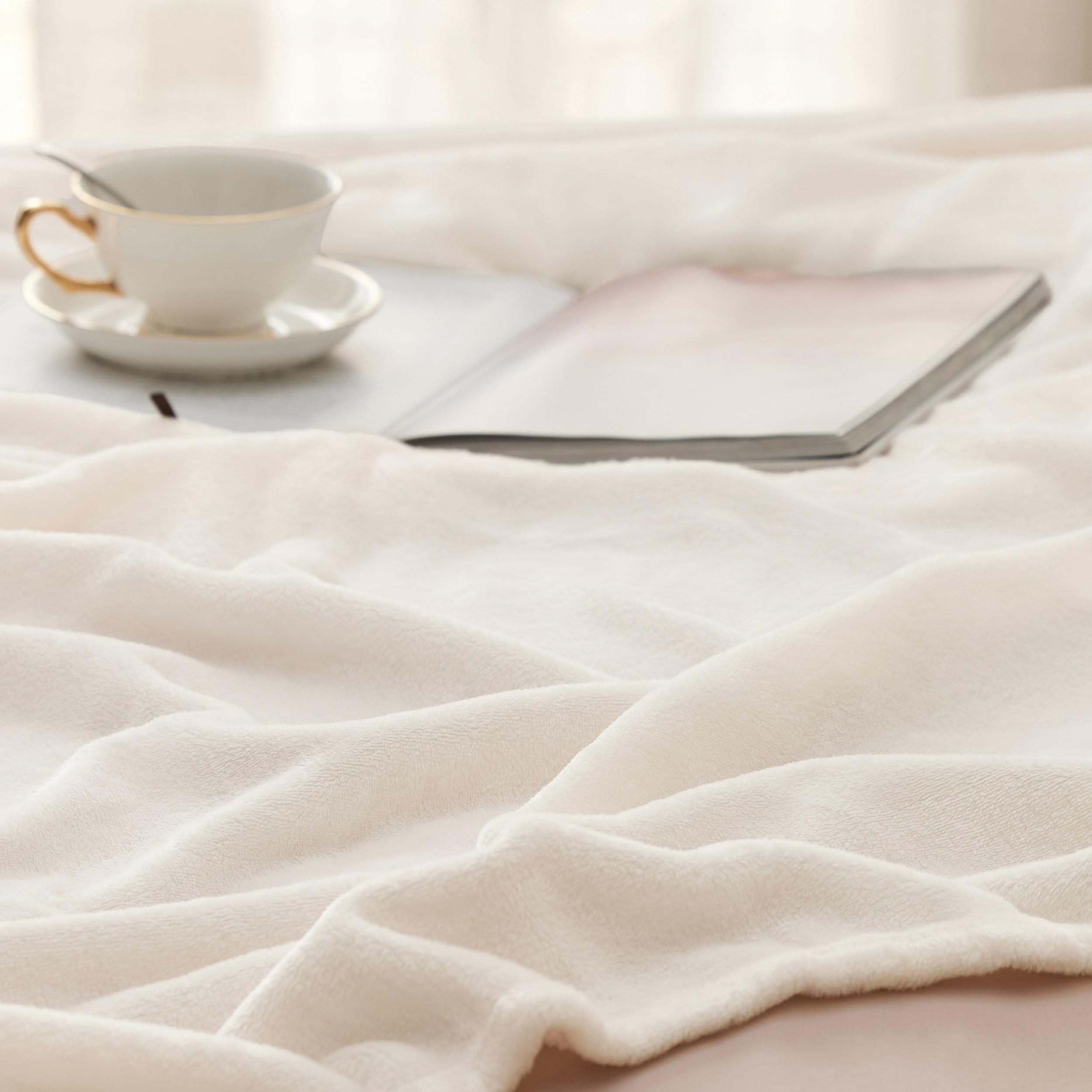 Bedsure GentleSoft fleece blanket rolled for travel and easy storage