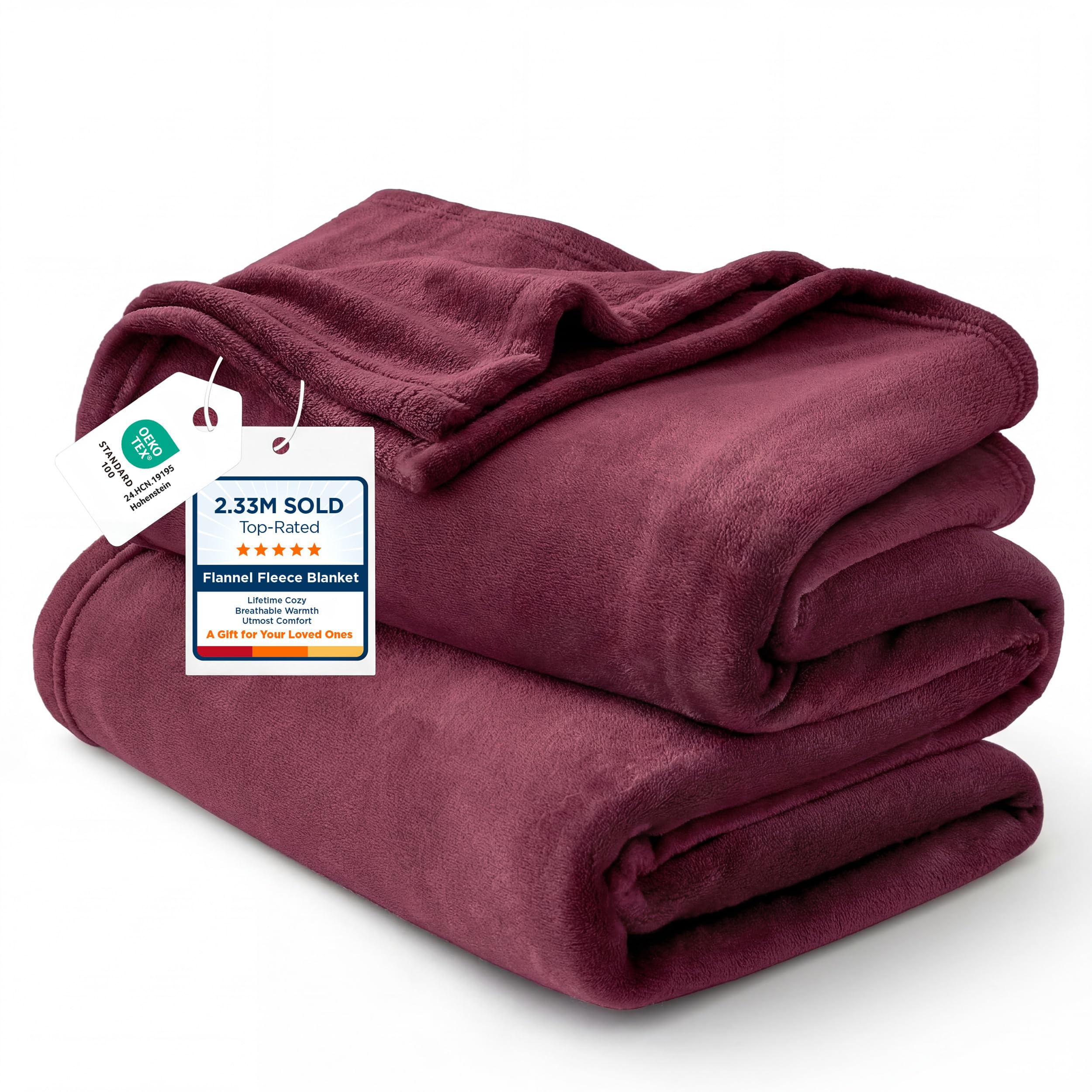 Bedsure GentleSoft fleece blanket close-up reveals plush texture for warmth.