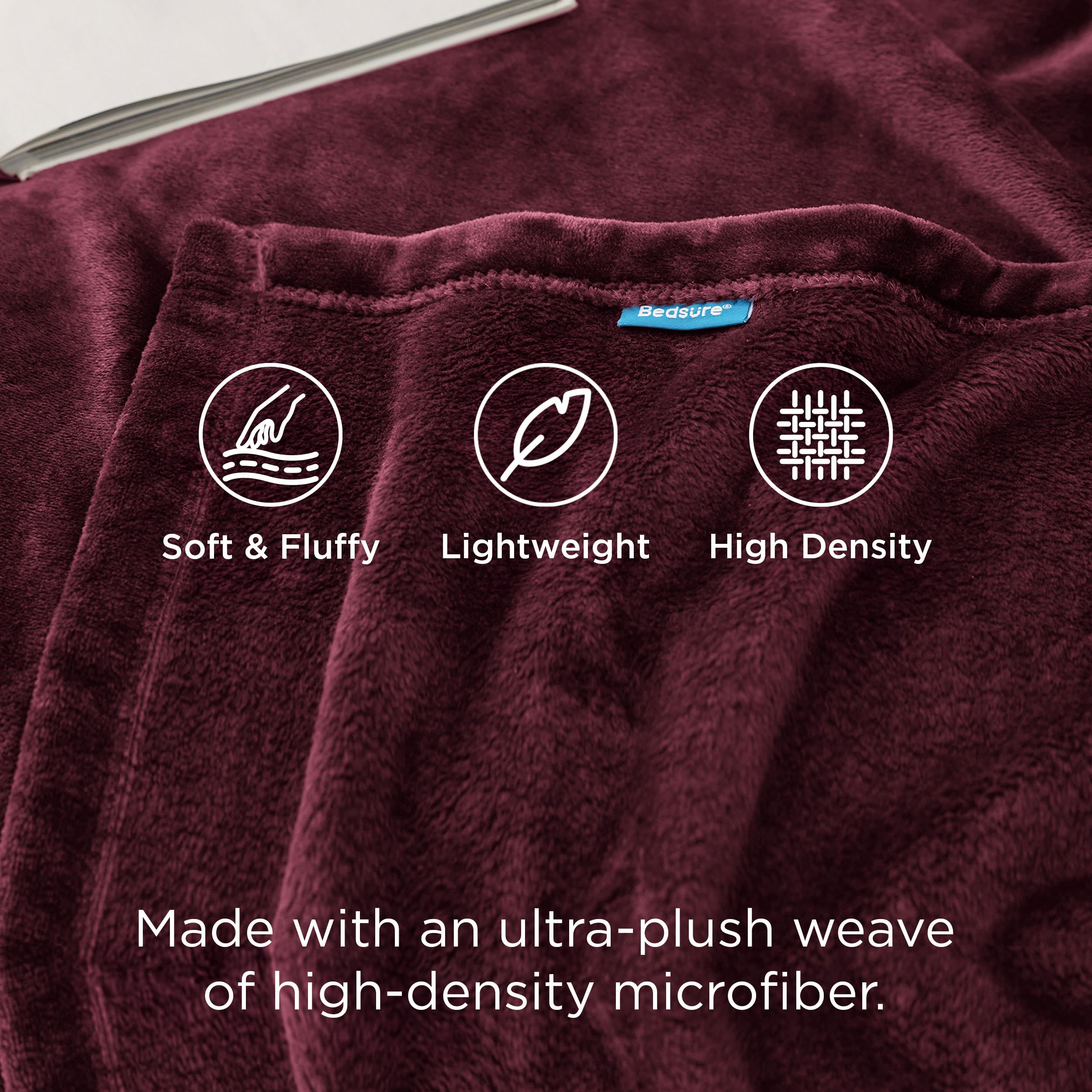 Bedsure GentleSoft blanket draped over chair adds lightweight warmth to living spaces.