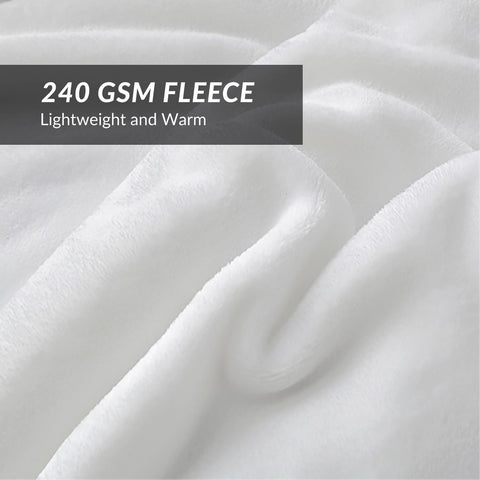 Bedsure GentleSoft fleece blanket stitching detail, durable seams resist fading.