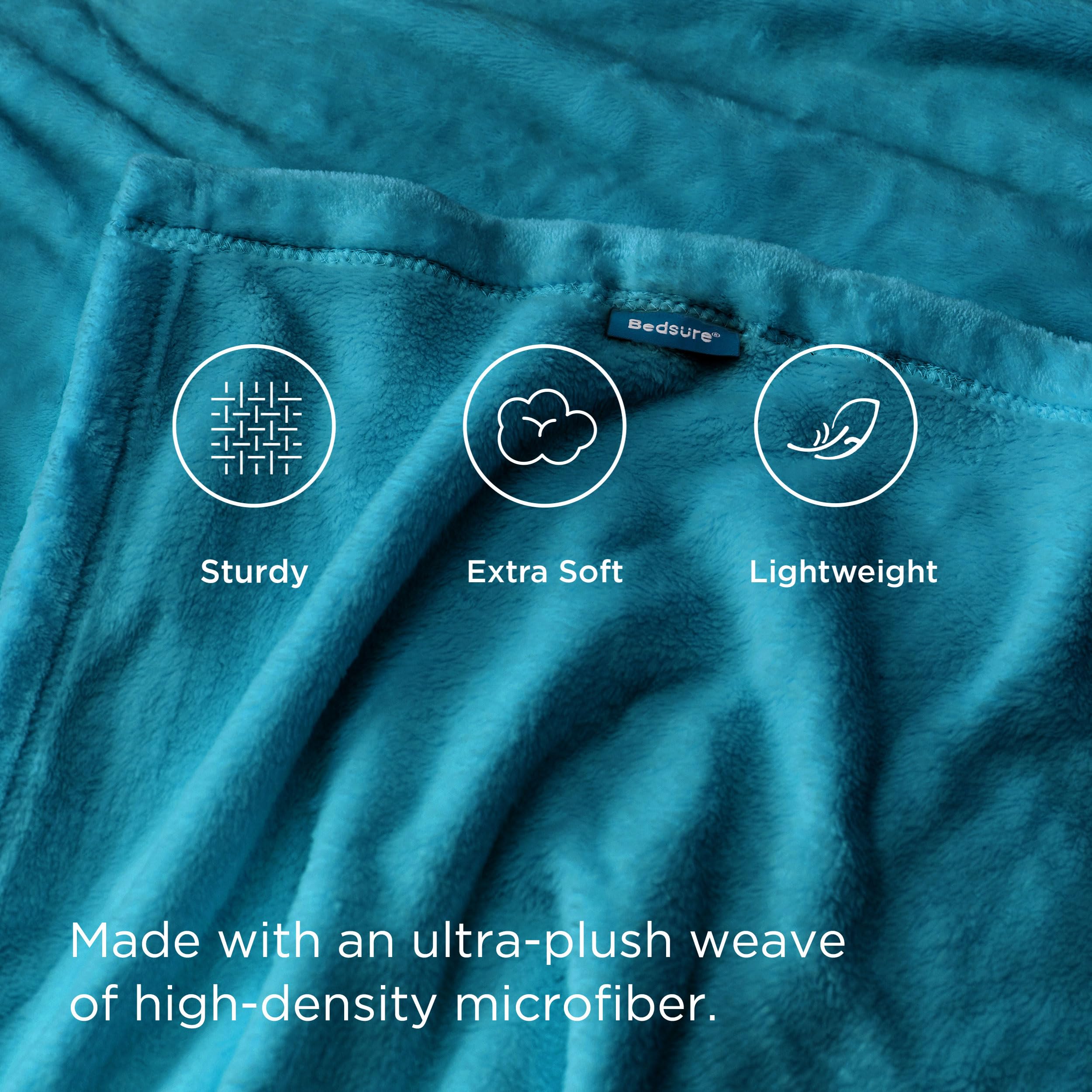 Bedsure GentleSoft fleece blanket teal queen in kid room adds cozy decor