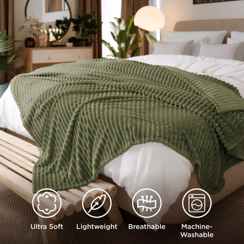 Bedsure GentleSoft fleece king blanket on bed offering lightweight warmth