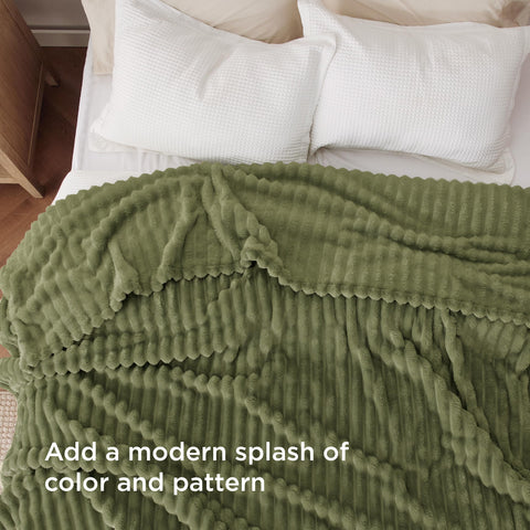 Bedsure GentleSoft fleece king blanket close-up of ultra-soft microfiber