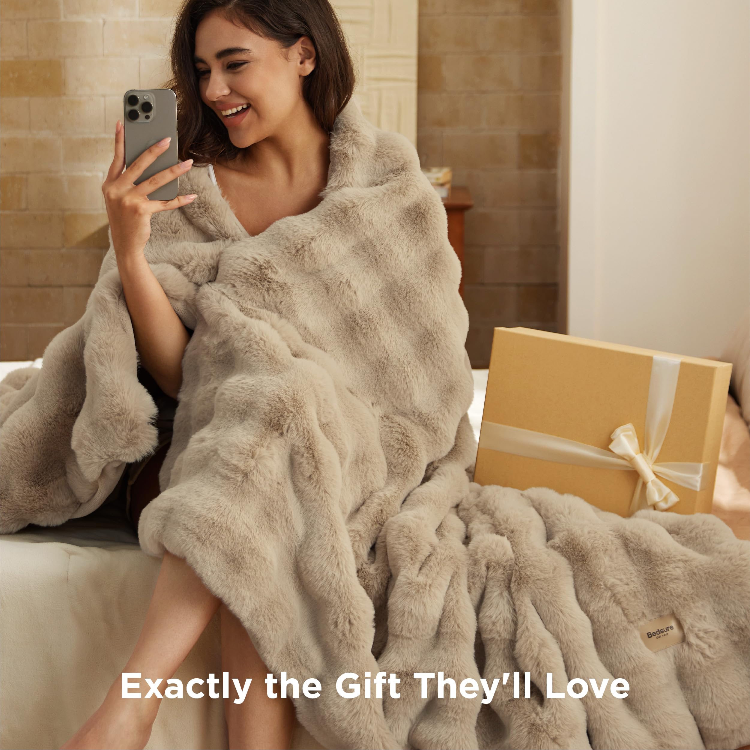 Bedsure GentleSoft bed drape showcases elegant decor and cozy layering