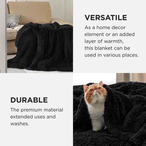 Bedsure GentleSoft blanket on sofa adding stylish decor and warmth.