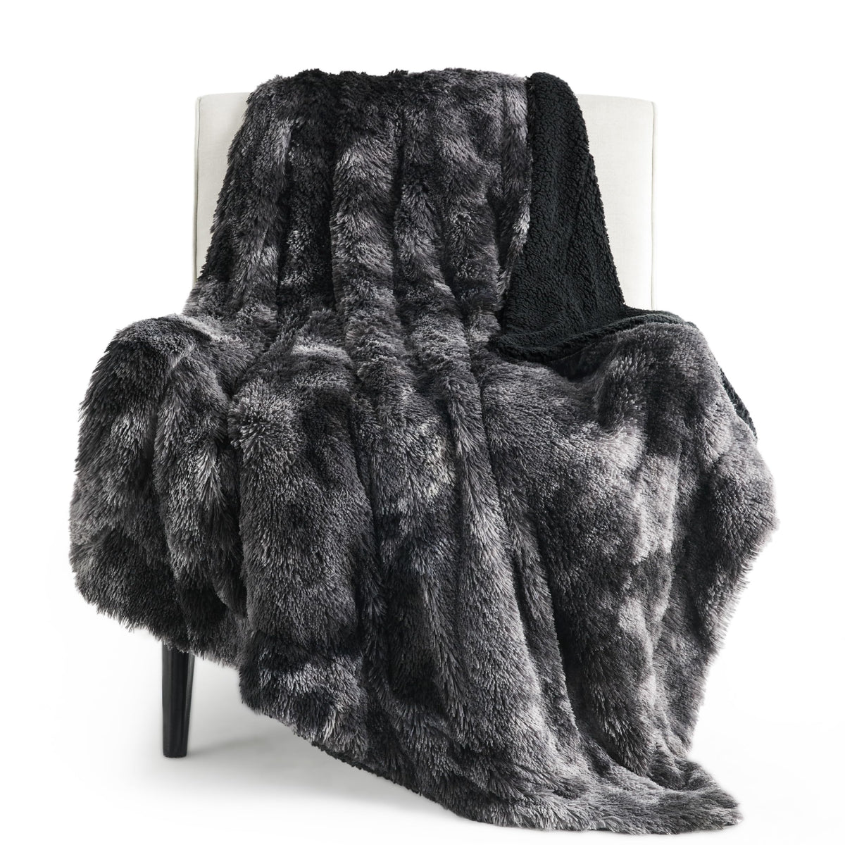 Bedsure GentleSoft fluffy blanket on a sofa for cozy movie nights