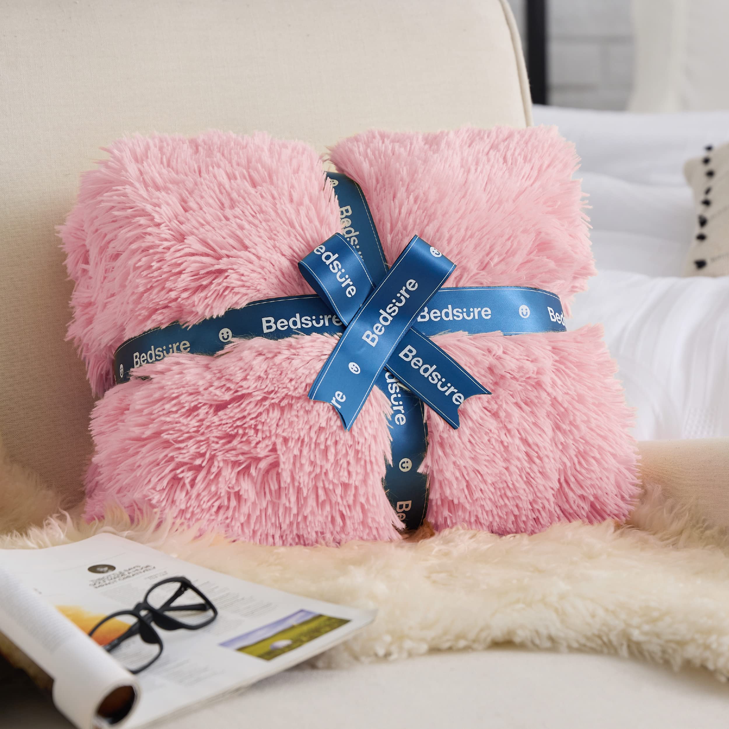 Bedsure gift-wrapped blanket ready to give for a special occasion