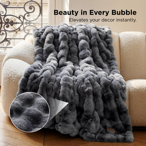 Bedsure GentleSoft front plush faux rabbit fur for luxurious warmth