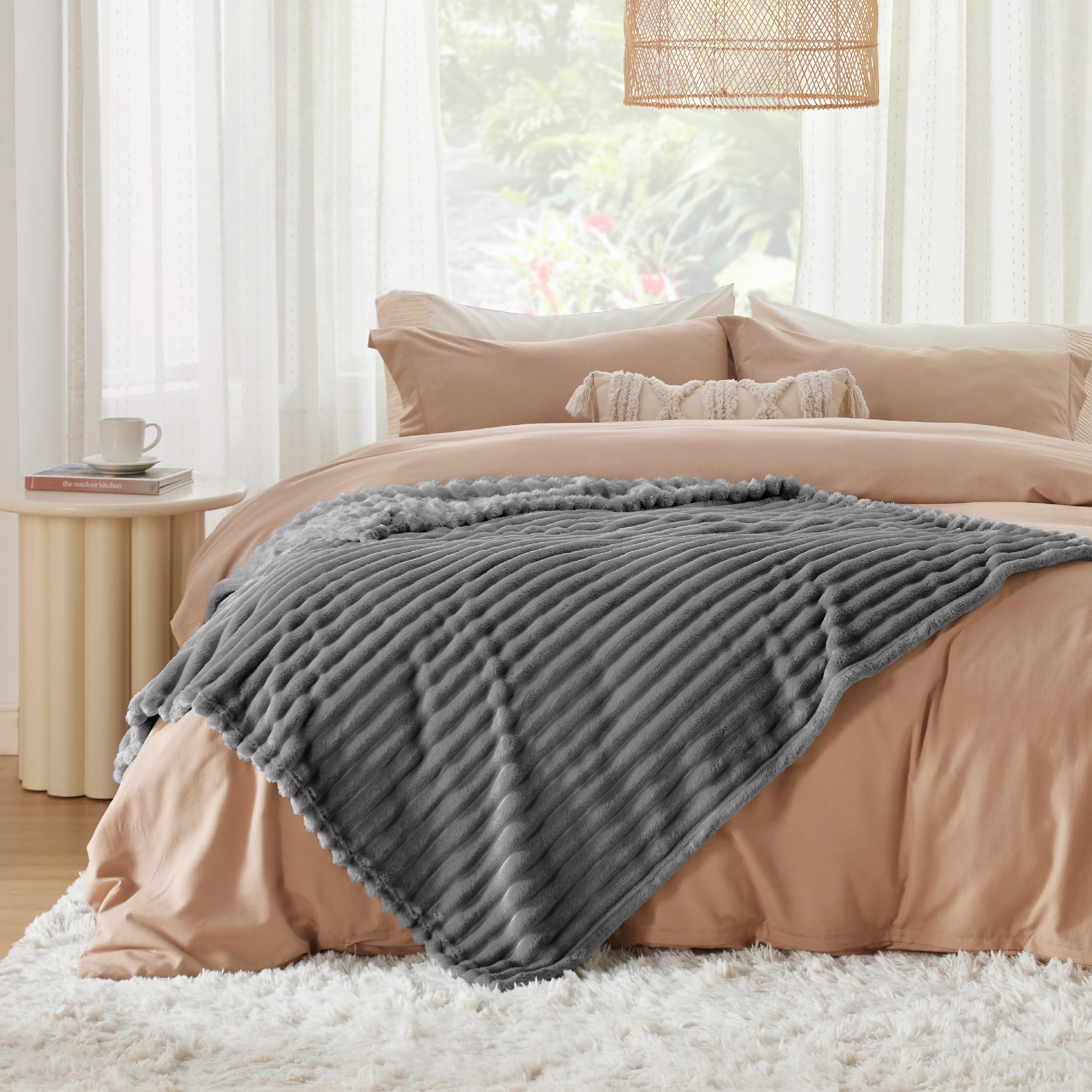 Bedsure GentleSoft Frost Gray blanket arrives ready to gift with soft aura.
