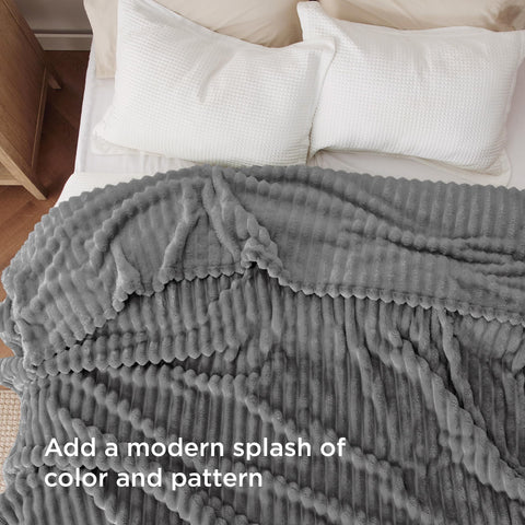 Bedsure blanket with durable edge stitching supports lasting daily use.