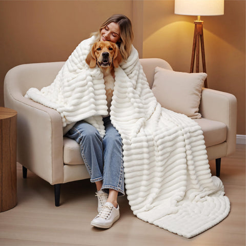 Bedsure GentleSoft king blanket complements living room decor with a calm, cohesive look.