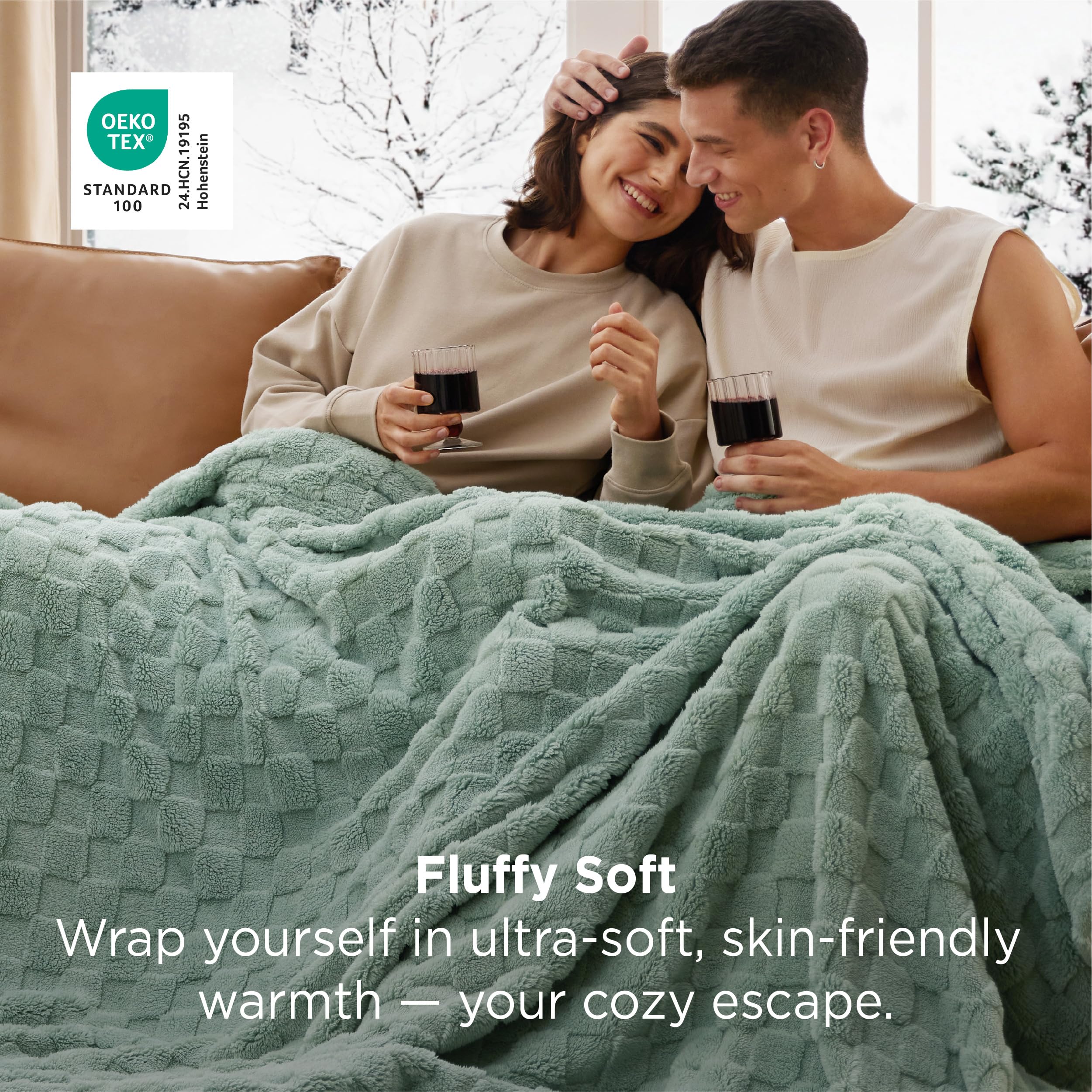 Bedsure GentleSoft king-size blanket soft fleece drape for relaxing evenings.