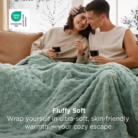 Bedsure GentleSoft king-size blanket soft fleece drape for relaxing evenings.